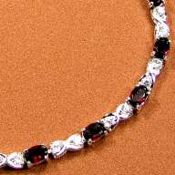 GENUINE GARNET HUGS & KISSES VALENTINE BRACELET