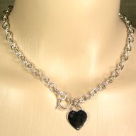 STERLING HEART TAG TOGGLE NECKLACE